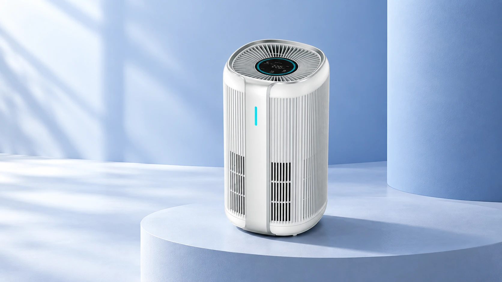 FeelWell LY-PS7 air purifier in a blue studio scene